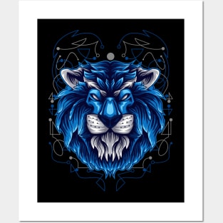 lion face Posters and Art